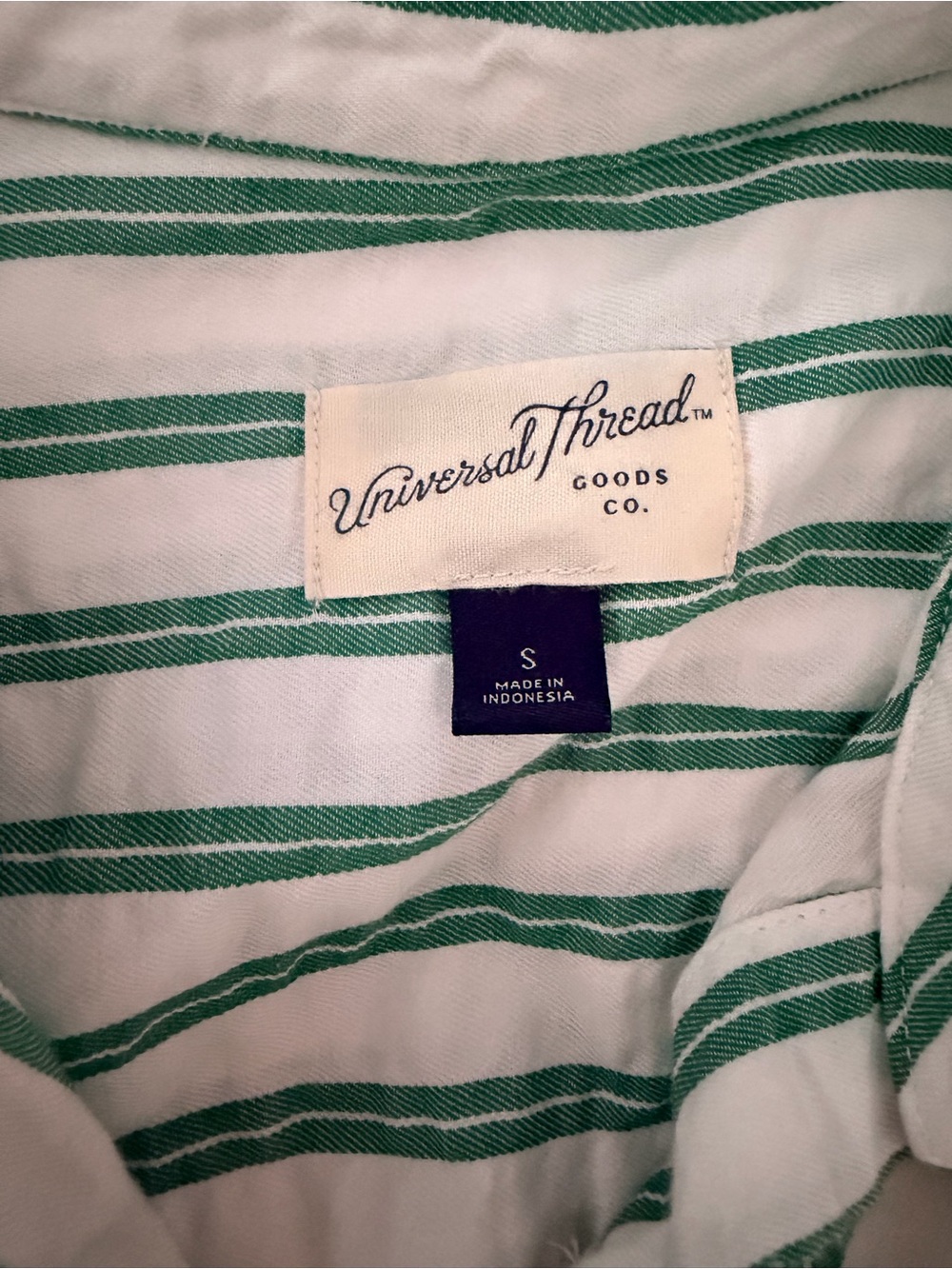 Universal Thread Green & White Striped Maxi Shirt Dress - Picture 2 of 2
